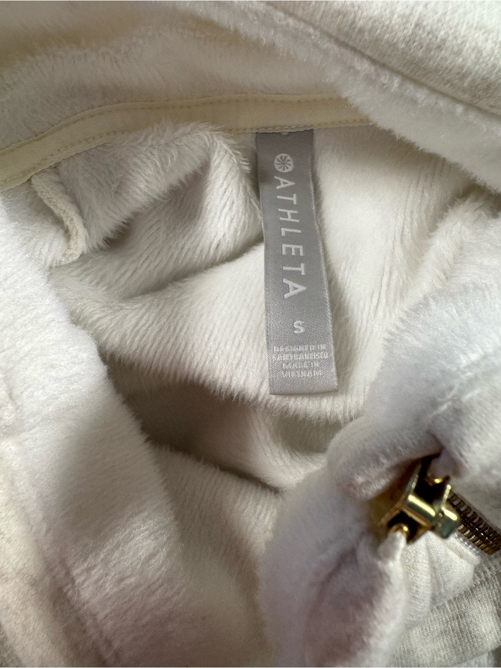 Athleta Cozy Karma Asym Pullover Size Small S Sweatshirt Women's Fleece White - Picture 6 of 8